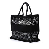 Large Embroidered Mesh Book Tote